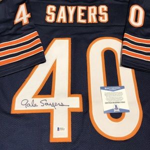 Gale Sayers Blue Chicago Bears Signed Jersey COA